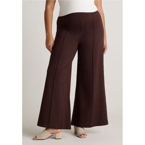 Quince Ultra Stretch Ponte Flare Leg Pants Espresso Large (32) New‎ With Tags